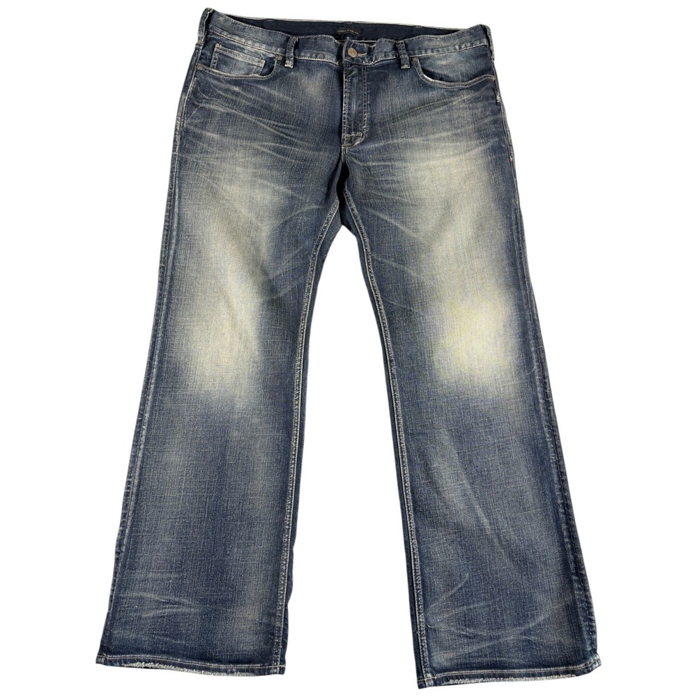 Silver Jeans Co. Zac Jeans Mens 40x32 Blue Faded Relaxed Straight Work Grunge
